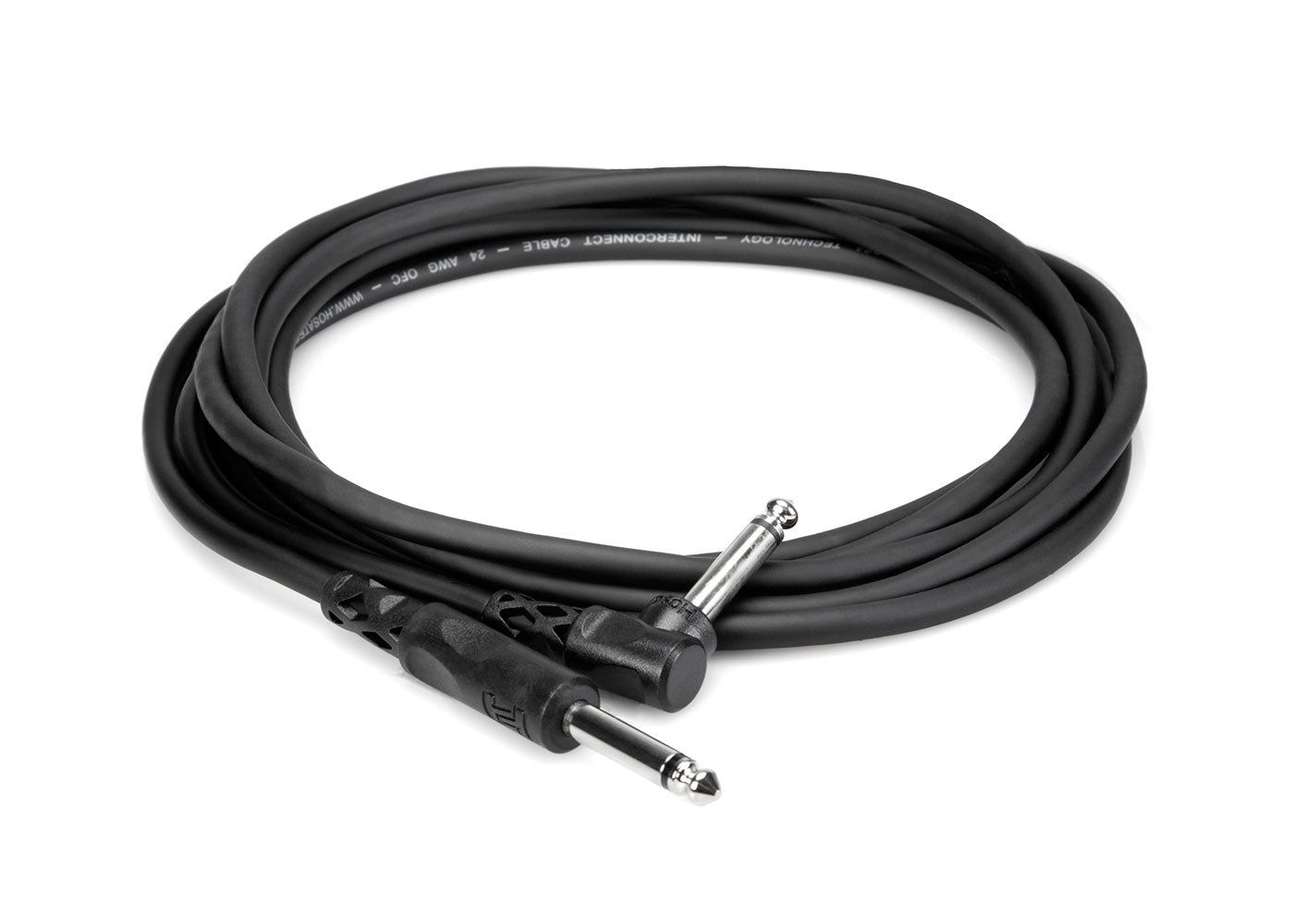 Unbalanced Interconnect 1/4 in TS to Right-angle 1/4 in TS